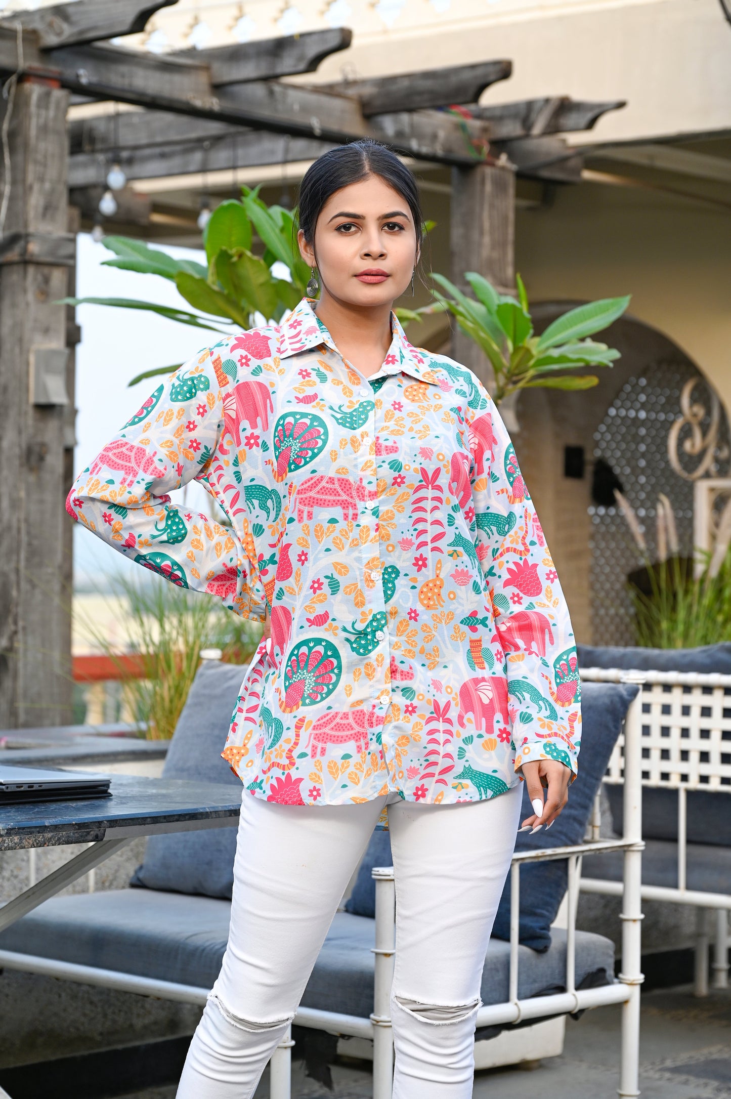 Adaa Jaipur Comfort Floral Printed Casual Shirt