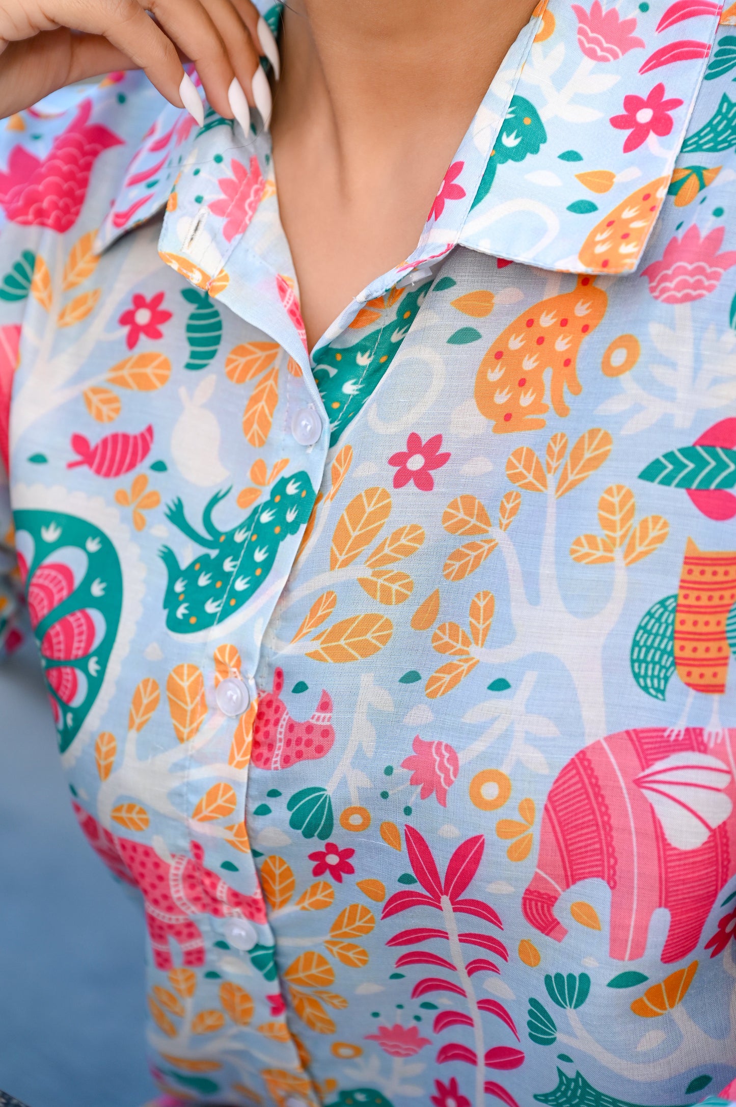 Adaa Jaipur Comfort Floral Printed Casual Shirt